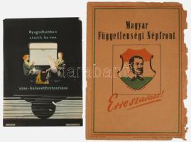 Vegyes papírrégiség tétel, közte XIX. századi számlák, plakátok, borítékok, reklámszatyrok, Gádor Is...