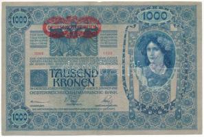 1902. 1000K függőleges, piros "DEUTSCHÖSTERREICH" felülbélyegzéssel, "1105 25322&quot...