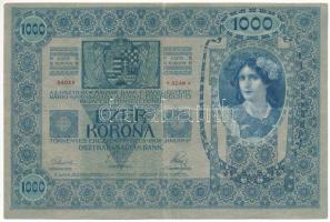 1902. 1000K függőleges, piros "DEUTSCHÖSTERREICH" felülbélyegzéssel, "1105 64088&quot...