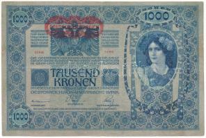 1902. 1000K függőleges, piros "DEUTSCHÖSTERREICH" felülbélyegzéssel, "1096 28869&quot...