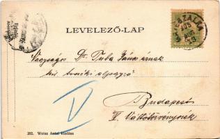 1905 Mátészalka, Kossuth utca, Városháza, Szalkay villa, Vasút utcai részlet. Weisz Antal kiadása, A...