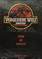 1997 Jurassic Park - Vergessene Welt, német filmplakát, papír, feltekerve, apró lapszéli gyűrődéssel. 84x59,5 cm