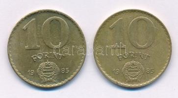 1985. 10Ft Al-bronz technológiai hibás veret: peremminta hiányzik (6,02g) + támpéldány (6,04g) T:AU,XF Adamo F9.1