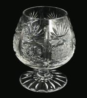 Ólomkristály konyakos pohár garnitúra, 6 darab, hibátlan, m: 8,5 cm