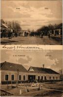 1913 Heves, Fő tér, üzletek, M. kir. postahivatal, Adóhivatal. Adler József kiadása (EK)