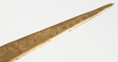 cca 1930 Art deco bronz levélnyitó, h: 20,5 cm