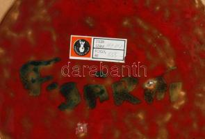 Fórizsné Sárai Erzsébet: Pávamintás nagyméretű dísztál. Jelzett, hibátlan, d: 38,5 cm