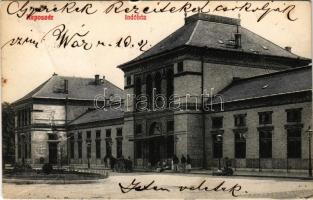 1908 Kaposvár, indóház, vasútállomás (fa)