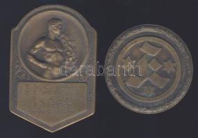 1929-1938 2 db atlétikai bronz plakett / 2 athletic bronze plakett