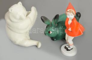 6 darab porcelán tárgy, közte jó darabokkal, közte sérültek