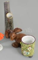 6 darab porcelán tárgy, közte jó darabokkal, közte sérültek