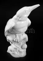 Herendi madár, restaurált, sérült, jelzett, m: 21,5 cm