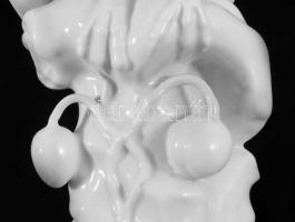 Herendi madár, restaurált, sérült, jelzett, m: 21,5 cm