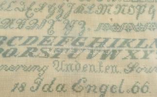 1866 Engel Ida kézimunka, üvegezett keretben Külső méret 56x52 cm