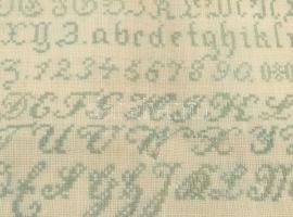 1866 Engel Ida kézimunka, üvegezett keretben Külső méret 56x52 cm