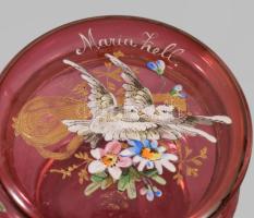 Maria Zell zománcfestett bonbonier, hibátlan, 8x7 cm