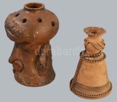2 darab kerámia figura, kopással, m: 13-17 cm