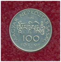 1984. 100Ft alpakka "Körösi Csoma Sándor" bordó műbőr tokban, tanúsítvánnyal T:PP Adamo EM...