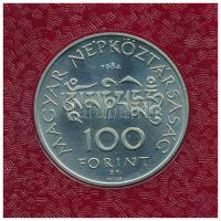 1984. 100Ft alpakka "Körösi Csoma Sándor" bordó műbőr tokban, tanúsítvánnyal T:BU Adamo EM...