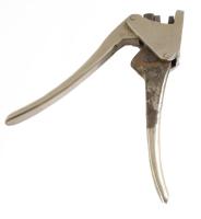 Vintage ólom plomba nyomó (plombafogó), kopásnyomokkal, h: 16 cm