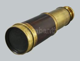 Antik távcső, sérüléssel, h: 19 cm