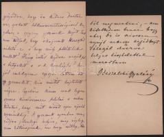 1891 Tisza Kálmánné és Odeschalchi Gyuláné saját kézzel írt levele