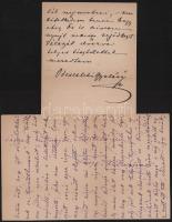 1891 Tisza Kálmánné és Odeschalchi Gyuláné saját kézzel írt levele
