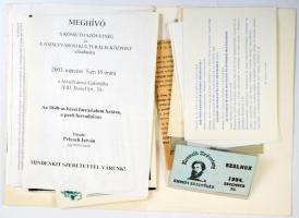 Vegyes meghívó tétel, főként 1848-49-es tematikájú, közte Kossuth Lajossal kapcsolatos is