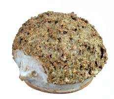 Jelzett iparművész sün figura, jelzett, d: 10 cm