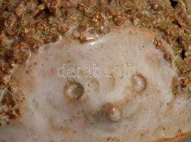 Jelzett iparművész sün figura, jelzett, d: 10 cm