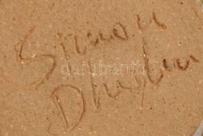 Jelzett iparművész sün figura, jelzett, d: 10 cm