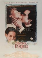 1993 Zeit der Unschuld - The age of innocence (Martin Scorsese, Daniel Day-Lewis, Michelle Pfeiffer, Winona Ryder), német filmplakát, papír, feltekerve, apró lapszéli gyűrődéssel. 84x59,5 cm