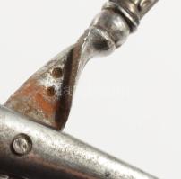 Ezüst (Ag) nyelű olló, sérült, h: 9,5 cm