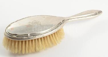 Ezüst (Ag) borítású kefe, jelzett, h: 19,5 cm