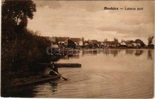 1916 Munkács, Mukacheve, Mukacevo; Latorca part. Vasúti levelezőlapárusítás 8247. / Latorica riverside (Rb)