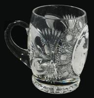 Vadász korsó, kristály, vésett, hibátlan 10 cm