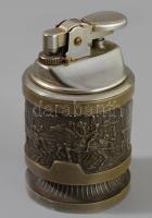 Szerencsepatkó alakú réz hamutál 14 cm + ón öngyújtó