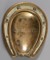 Szerencsepatkó alakú réz hamutál 14 cm + ón öngyújtó