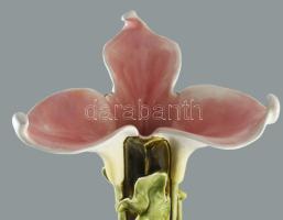 Szecessziós padlóváza. Fajansz. ca 1900. Formaszámmal jelzett, javításnyommal. 70 cm