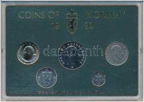 Norvégia 1992. 10ö-10K (5xklf) forgalmi sor műanyag tokban T:UNC Norway 1992. 10 Öre - 10 Kroner (5xdiff) coin set in original plastic case C:UNC