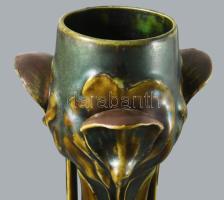 Szecessziós irizáló váza. ca 1900. Formaszámmal jelzett, restaurált. 38 cm /// Art Nouveau iridescen...
