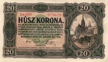 1920. 20K (4x) 2db egymásutáni sorszámokkal T:I-,II+