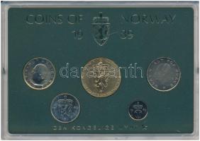 Norvégia 1989. 10ö-10K (5xklf) forgalmi sor műanyag tokban T:UNC Norway 1989. 10 Öre - 10 Kroner (5xdiff) coin set in original plastic case C:UNC