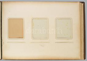 Nagy méretű rendkívül dekoratív fotóalbum. Egészbőr kötés, bársony betéttel, réz és zománcozott ráté...