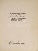 1990 Szűcs Tibor: Egy terepgyakorlat fotóanyaga. Jászberény 1990 február. A "kismesterségek a Jászságban" c. témakör kapcsán felmerült kérdésekkel ellátva, egy kiállítás képanyaga. Készítette: - -, Magyar Képzőművészeti Főiskola, 1 (bevezető tábla) t. + 42 (nagyrészt fotóprintek, de közte néhány fotó is, 2 táblán számos fotóval (Válogatás kontaktmásolatokból) és további 43 fotóval 40 táblán) t. Feliratozott félvászon-mappában, foltos, kissé kopott mappában, 31x23 cm és 35x2 cmx42, album: 35x26x4,5 cm. Egyedi példány.