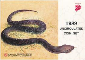 Szingapúr 1989. 1c-1$ (6xklf) forgalmi sor karton lapon T:UNC Singapore 1989. 1 Cent - 1 Dollar (6xdiff) coin set in cardboard sheet C:UNC