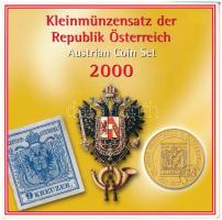 Ausztria 2000. 10gr-20Sch (6xklf) forgalmi sor karton díszlapon T:UNC Austria 2000. 10 Groschen - 20 Schilling (6xdiff) circulating coin set in cardboard C:UNC