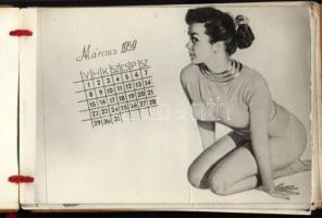 1959 Erotikus tárcanaptár, 7×10 cm