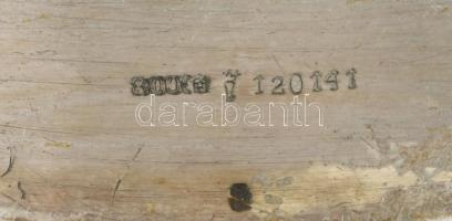 Ezüst (Ag) kínáló, pereménél kis repedéssel. Jelzett, német hold korona jelzés, 800 ezrelékes ezüst,...