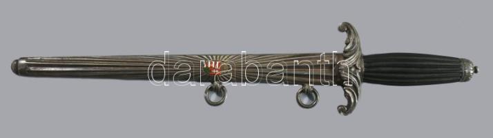 cca 1935-1940 Magyar Királyi Testőrség, tiszti dísztőr, maratott mintával és aranyozott középcímerre...